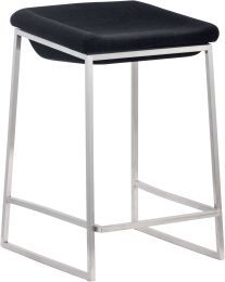 Lids 24.4 In Counter Chair (Set of 2 - Dark Grey) 