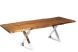 Zen Live Edge Acacia Table (Extendable 64 to 96 Inch - Stainless X Legs)