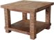 Country Lamp Table with Magazine Shelf (Weathered Pine)