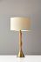 Eve Table Lamp (Natural Oak Wood & Antique Brass Accent)