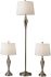 Glendale Floor and Table Lamp Set (Antique Brass finish - 3 Piece)