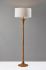 Rebecca Floor Lamp (Natural Wood & Antique Brass Accent)