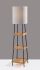 Henry Shelf Floor Lamp (Black Finish & Natural wood - AdessoCharge)