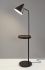 Oliver Shelf Floor Lamp (Matte Black & Walnut - AdessoCharge)