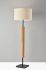 Judith Floor Lamp (Natural Wood with Black Finish)