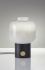 Lewis Table Lantern (Matte Black & Antique Brass Accent)