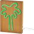 Neon Table or Wall Lamp (Palm Tree - Wood Framed)