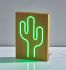 Neon Table or Wall Lamp (Cactus - Wood Framed)