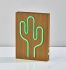 Neon Table or Wall Lamp (Cactus - Wood Framed)