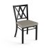 Drift Table and Washington Chairs 9-Pieces Dining Set (Dark Grey with Light Beige & Grey and Black Base)