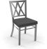 Drift Table and Washington Chairs 9-Pieces Dining Set (Dark Grey with Black and Metallic Grey Base)