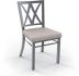 Drift Table and Washington Chairs 9-Pieces Dining Set (Dark Grey with Cream and Metallic Grey Base)