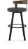 Lars Swivel Counter Stool (Charcoal Grey with Black Base)