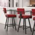 Akers Swivel Counter Stool (Red with Black Base)