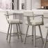 Akers Swivel Counter Stool (Cream with Grey Base)