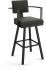 Akers Swivel Counter Stool (Charcoal Grey with Black Base)