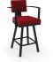 Akers Swivel Bar Stool (Red with Black Base)
