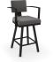 Akers Swivel Counter Stool (Grey with Black Base)