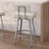 Staten Swivel Counter Stool (Off White with Shiny Grey Base)