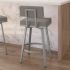 Staten Swivel Counter Stool (Silver Grey with Shiny Grey Base)