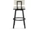 Staten Swivel Counter Stool (Off White with Black Base)