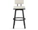 Staten Swivel Counter Stool (Off White with Black Base)