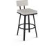 Staten Swivel Counter Stool (Light Grey with Black Base)
