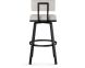Staten Swivel Counter Stool (Light Grey with Black Base)