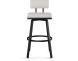 Staten Swivel Counter Stool (Light Grey with Black Base)