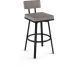 Staten Swivel Counter Stool (Silver Grey with Black Base)