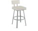 Staten Swivel Counter Stool (Off White with Shiny Grey Base)