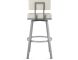 Staten Swivel Counter Stool (Off White with Shiny Grey Base)