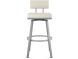 Staten Swivel Counter Stool (Off White with Shiny Grey Base)