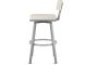 Staten Swivel Counter Stool (Off White with Shiny Grey Base)
