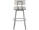 Staten Swivel Counter Stool (Light Grey with Shiny Grey Base)