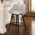 Duncan Swivel Counter Stool (Pale Grey & Beige with Black Base)