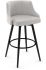 Duncan Swivel Counter Stool (Pale Grey & Beige with Black Base)