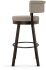Rosco Swivel Counter Stool (Beige & Brown with Dark Brown Base)