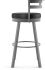 Render Swivel Counter Stool (Charcoal Black Brown & Glossy Grey)