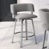 Stinson Swivel Counter Stool (Grey with Metallic Grey Base)