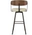 Quinton Swivel Bar Stool (Cream with Dark Brown Base)