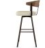 Quinton Swivel Bar Stool (Cream with Dark Brown Base)