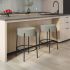 Clovis Counter Stool (Light Beige & Grey with Black Base)