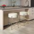 Clovis Counter Stool (Off White with Grey Base)