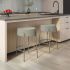 Clovis Counter Stool (Light Beige & Grey with Grey Base)