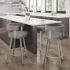 Parker Swivel Bar Stool (Taupe with Grey Base)