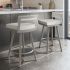 Travis Swivel Counter Stool (Pale Grey & Beige with Grey Base)