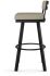 Travis Swivel Counter Stool (Greige with Black Base)