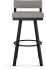 Travis Swivel Counter Stool (Silver Grey with Black Base)
