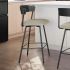 Ludwig Swivel Counter Stool (Greige with Black Base)